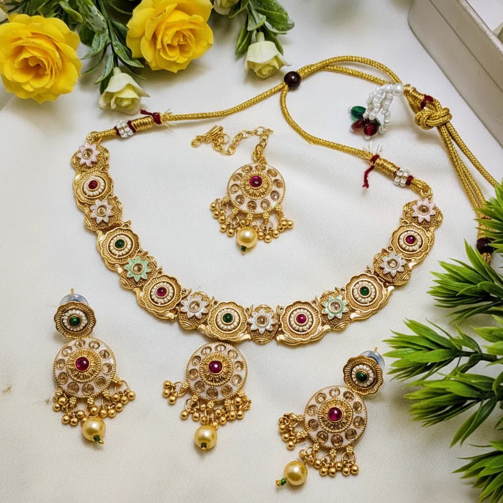 Rajwari Meena Necklace Set - Rumaisas