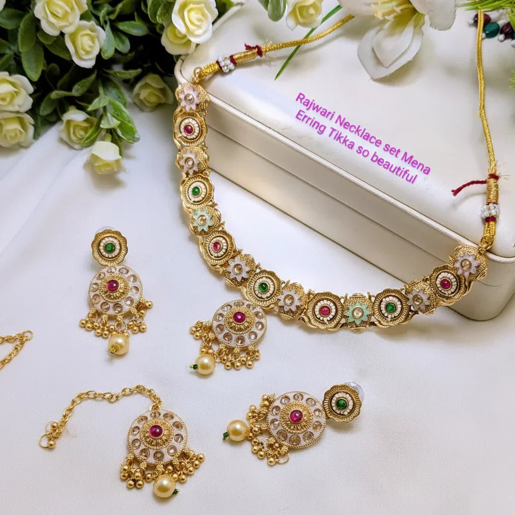 Rajwari Meena Necklace Set - Rumaisas
