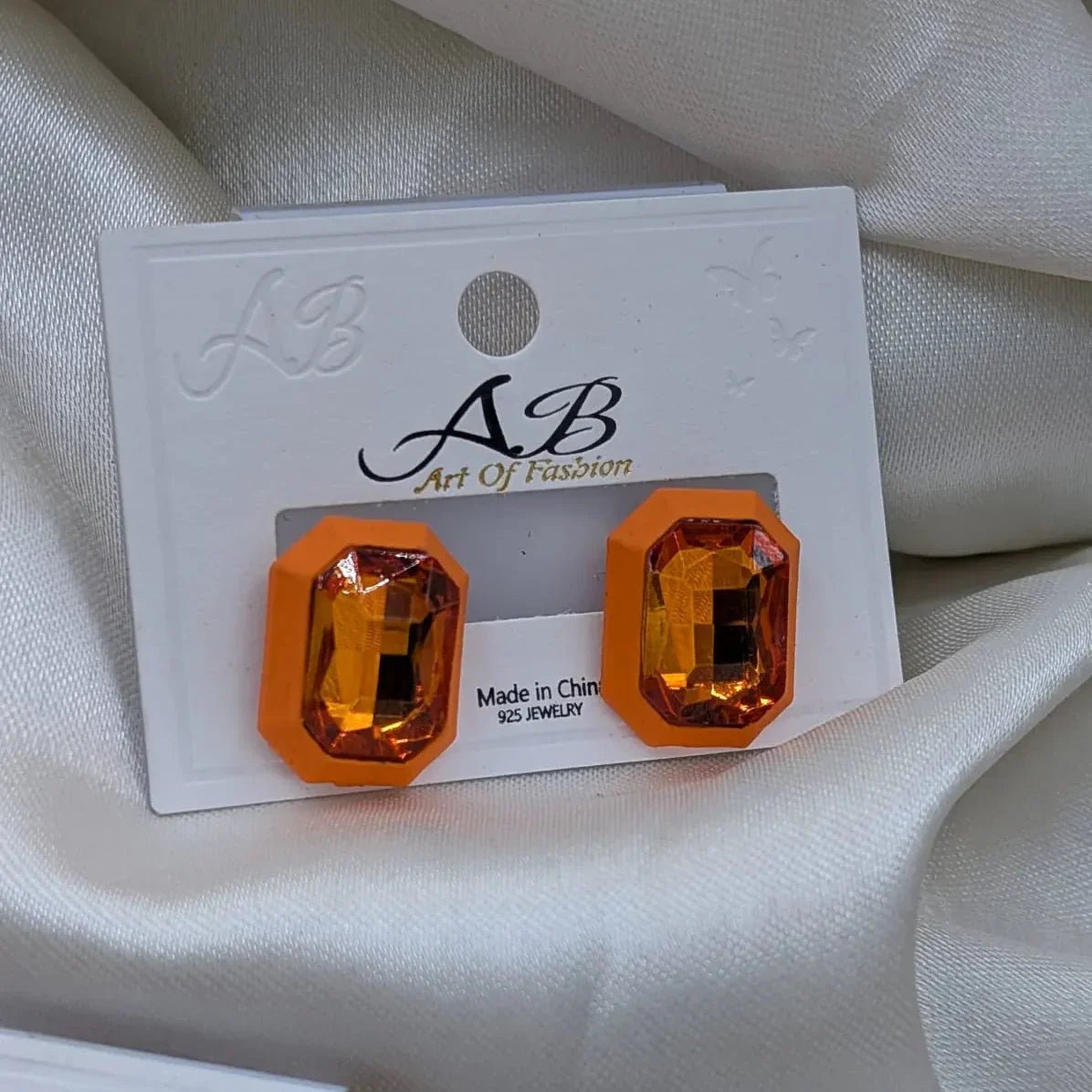 Rectangular Faceted Crystal Stud Earrings - Rumaisas
