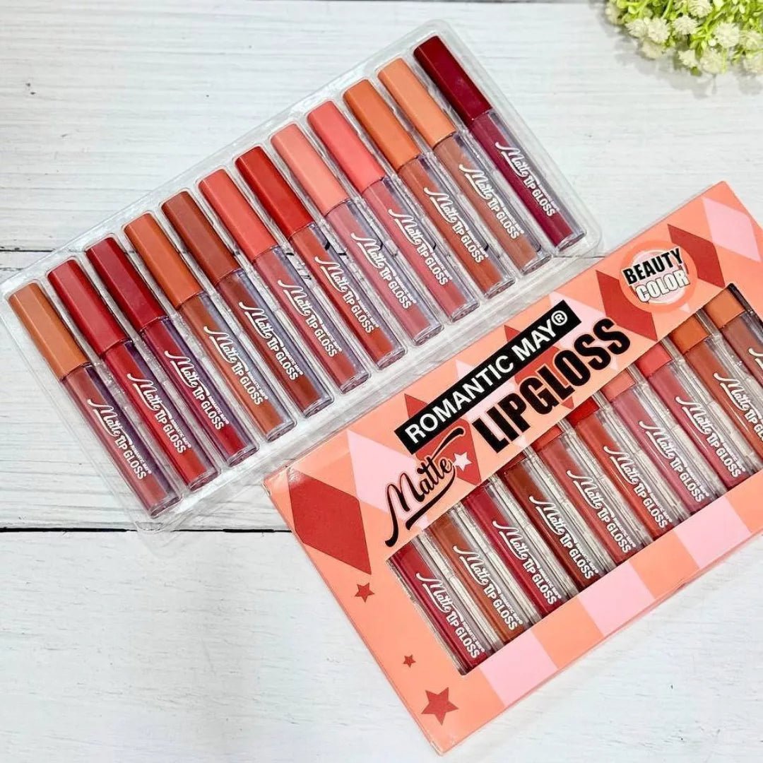 Romantic May Matte Lipgloss - 12Pcs - Rumaisas