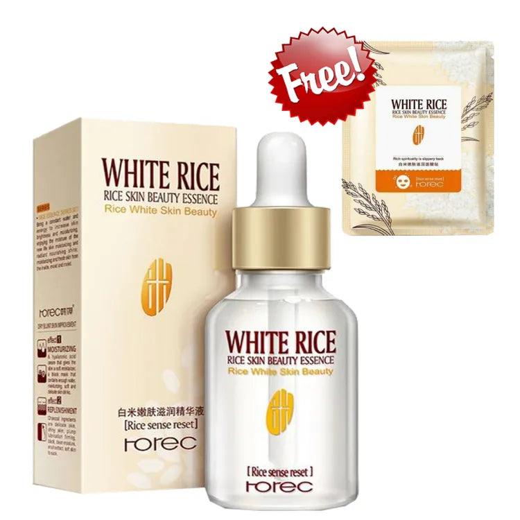 Rorec White Rice Serum Face with Free Sheet Mask - Rumaisas