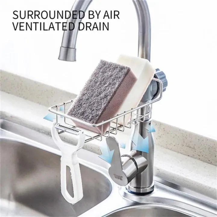 Rotatable Stainless Steel Sink Drainer & Storage Rack - Rumaisas