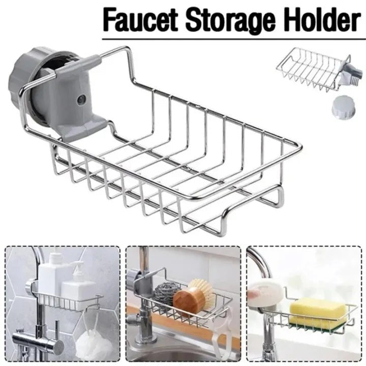 Rotatable Stainless Steel Sink Drainer & Storage Rack - Rumaisas