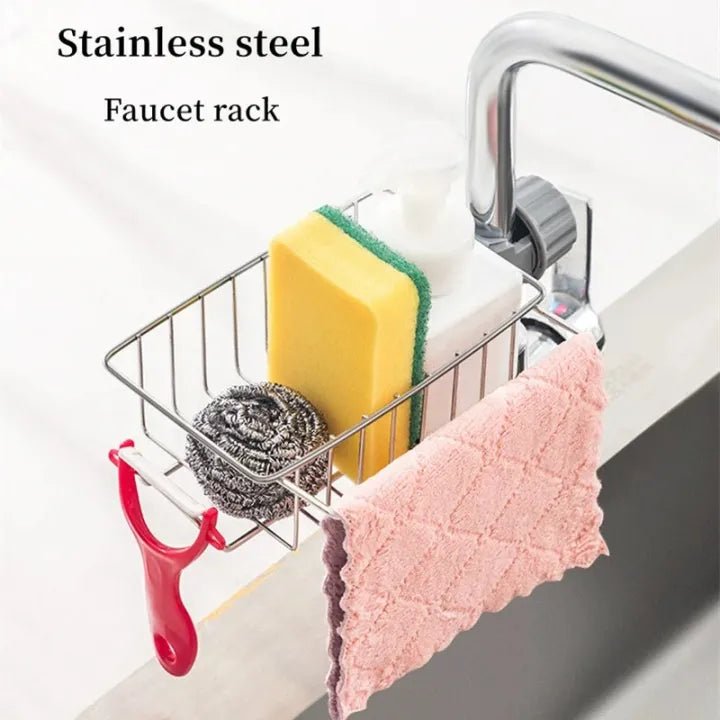 Rotatable Stainless Steel Sink Drainer & Storage Rack - Rumaisas