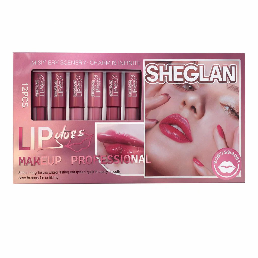 SHEGLAN Glossy Lipgloss - 12Pcs - Rumaisas