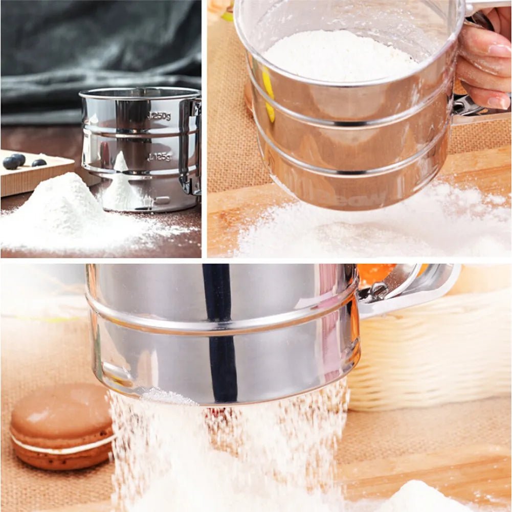 Stainless Steel Flour Strainer for Easy, Mess - Free Sifting of 3 Cups - Rumaisas