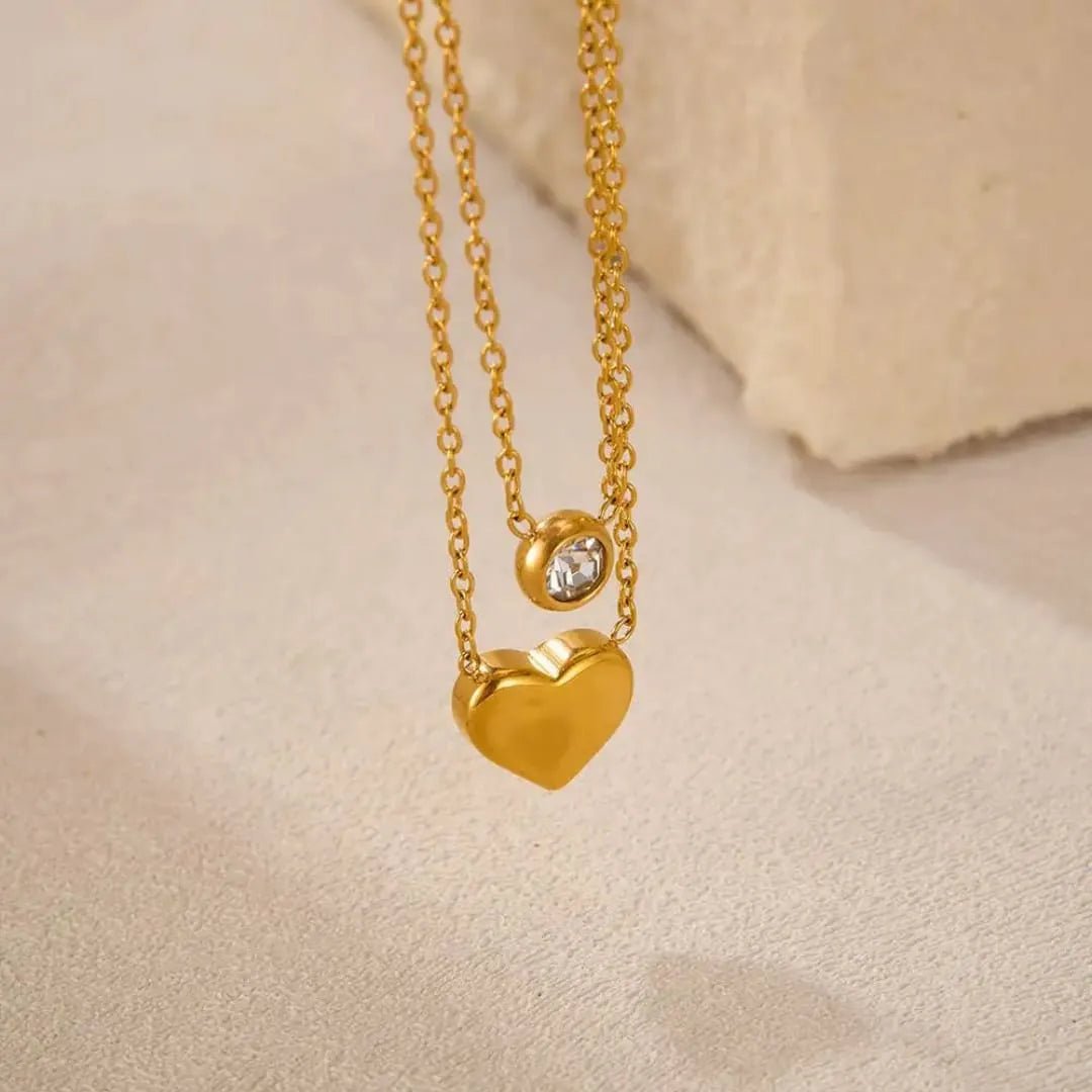 Stainless Steel Heart Double Layer Chain - Rumaisas
