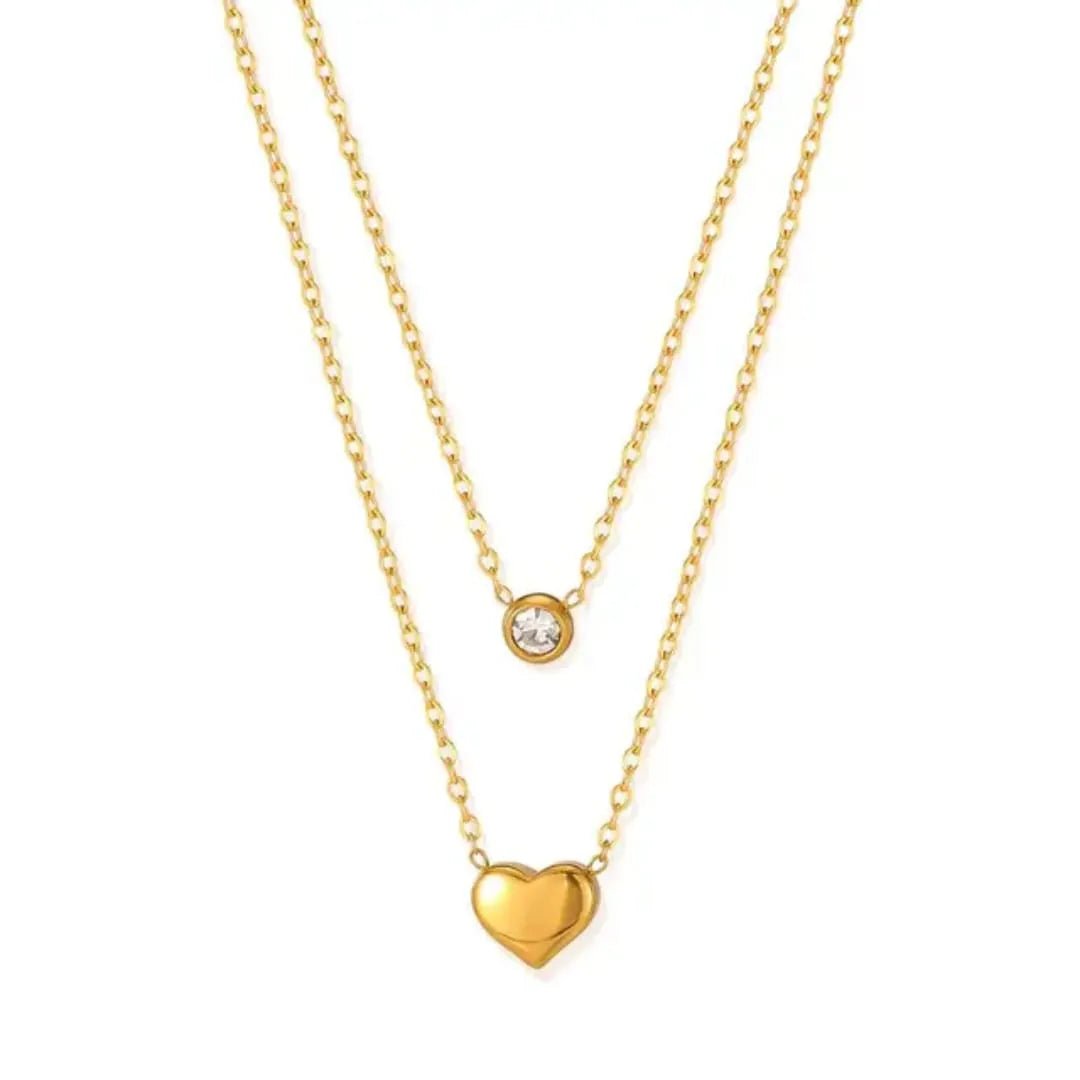 Stainless Steel Heart Double Layer Chain - Rumaisas