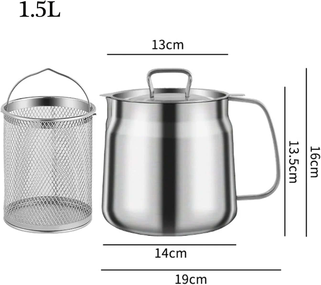 Stainless Steel Large Capacity Oil Filter Pot - Rumaisas