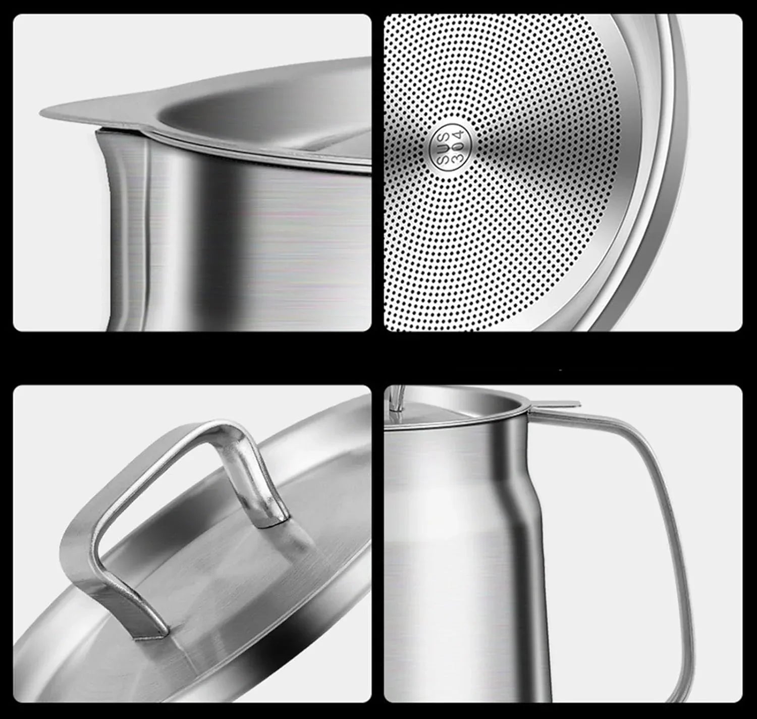 Stainless Steel Large Capacity Oil Filter Pot - Rumaisas