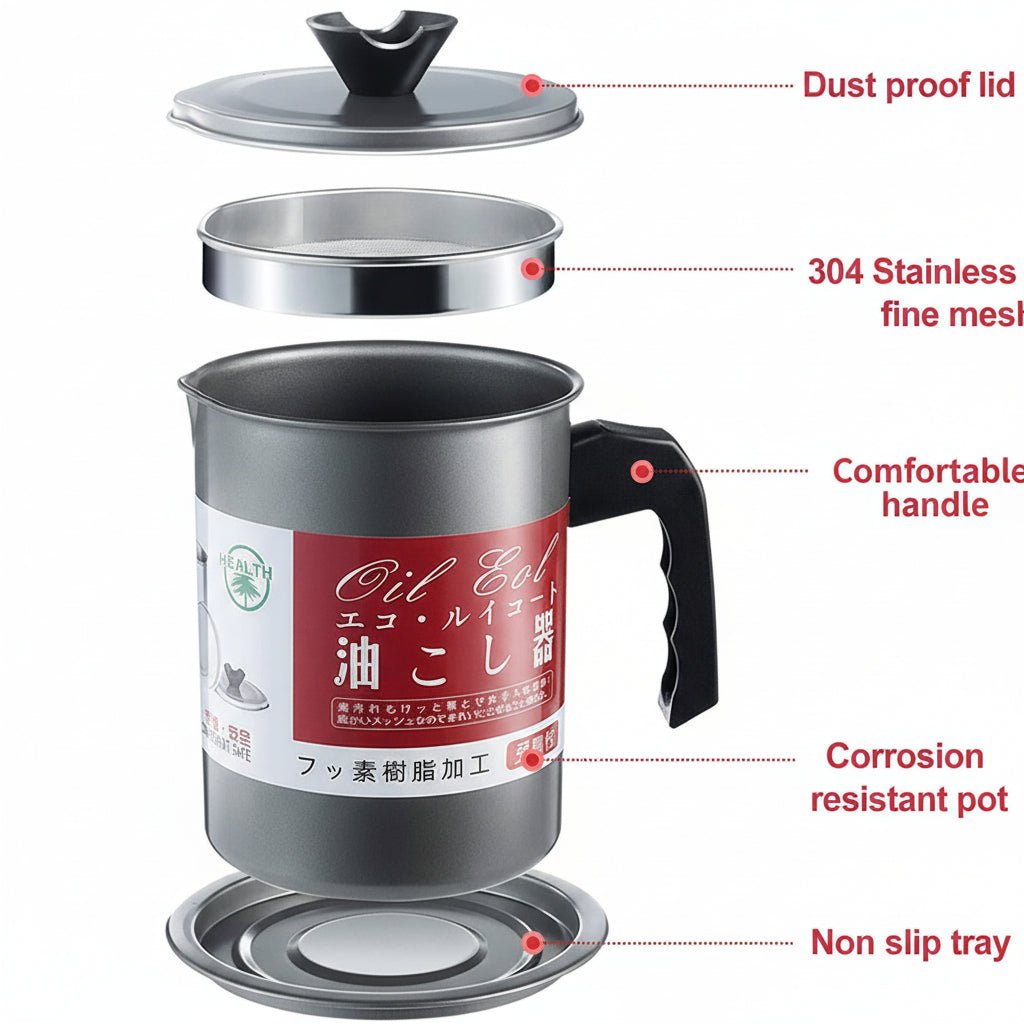 Stainless Steel Oil Filter Pot Impurities Storage Jug - Rumaisas