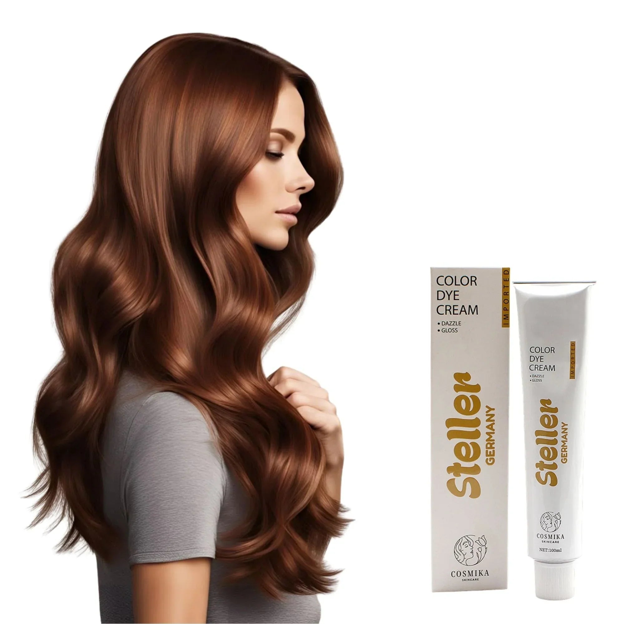 Steller Germany Color Dye Cream - 8 - 73 Hazelnut Riesgo - 100ml - Rumaisas