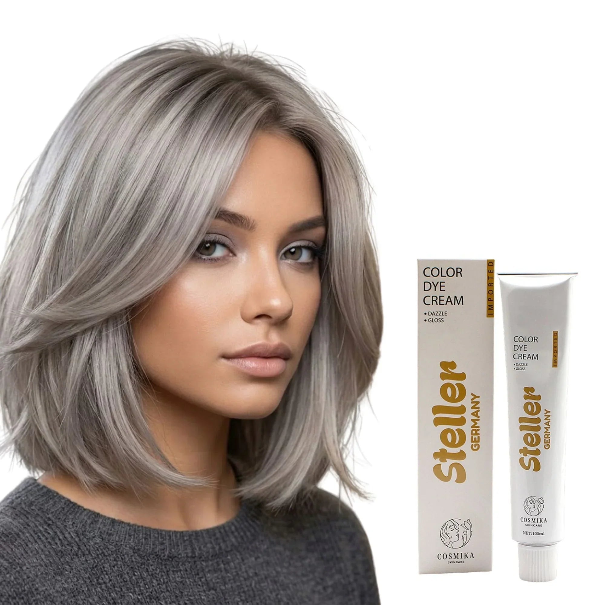 Steller Germany Color Dye Cream - 8/1 Ash Naturals Cenizas Naturals - 100ml - Rumaisas