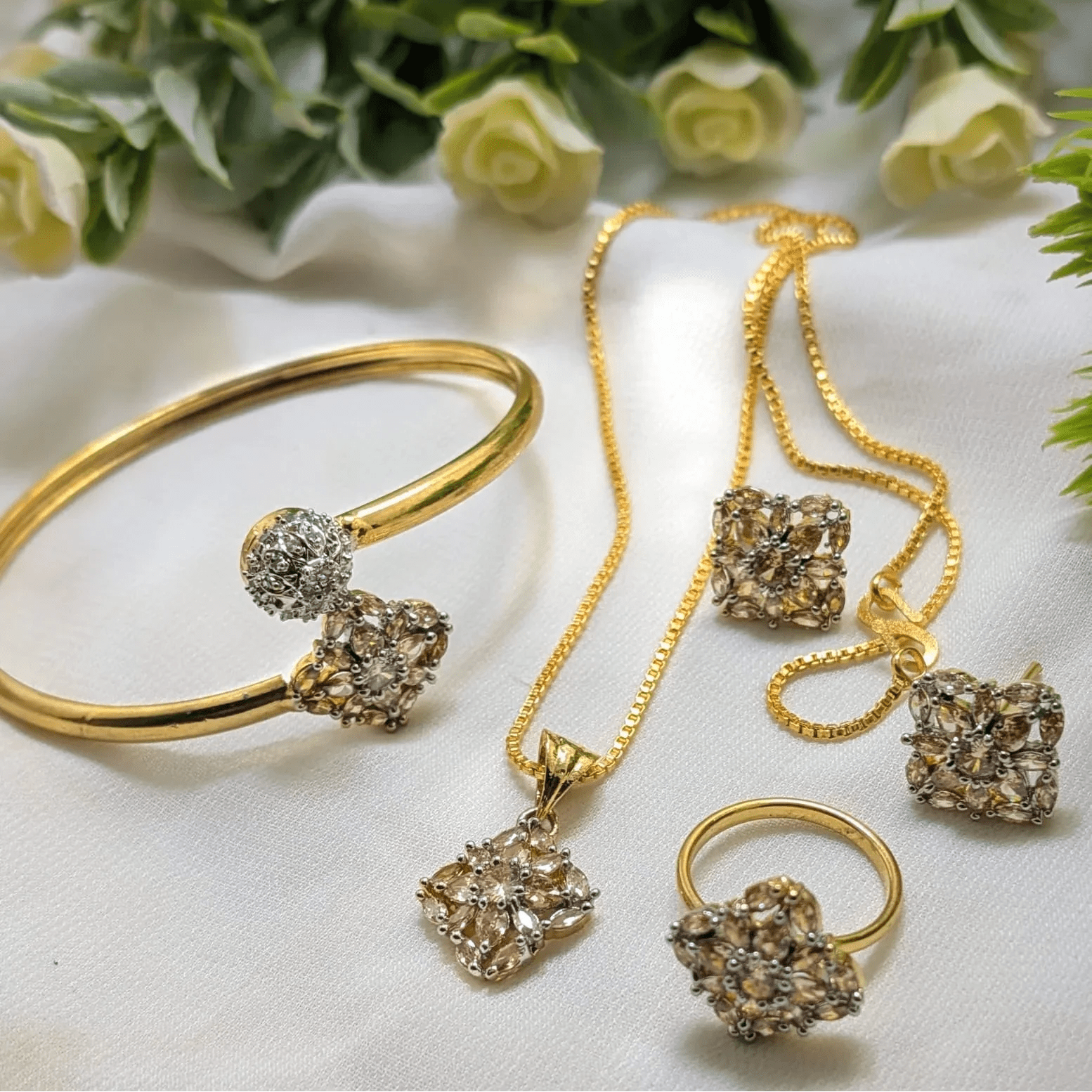 Zircon Combo Set AD – Adjustable Ring & Kara - Rumaisas