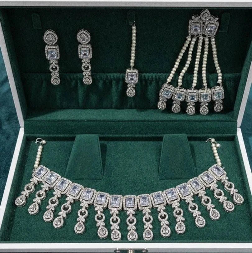 Zircon Necklace Set for Women – AD Super Design Premium Quality - Rumaisas