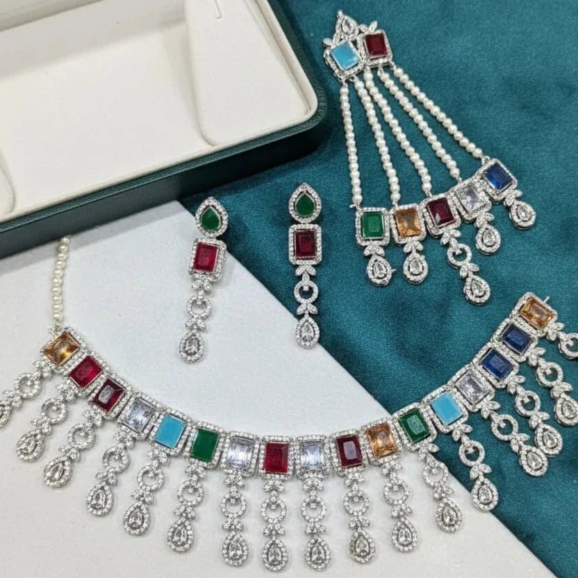 Zircon Necklace Set for Women – AD Super Design Premium Quality - Rumaisas