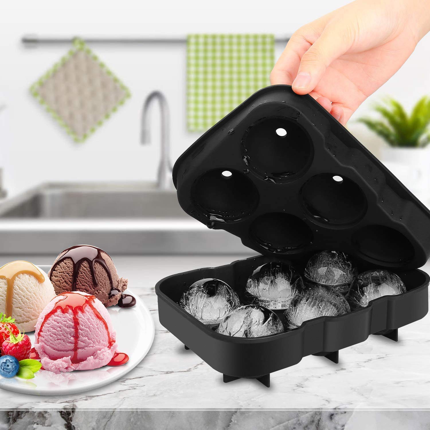 1 Pc Ice Cubes Tray, 6 - Grid Ice Cubes Maker Round Ice Cubes Tray Silicone Ice Mold Party bar (Random Color) - Rumaisas