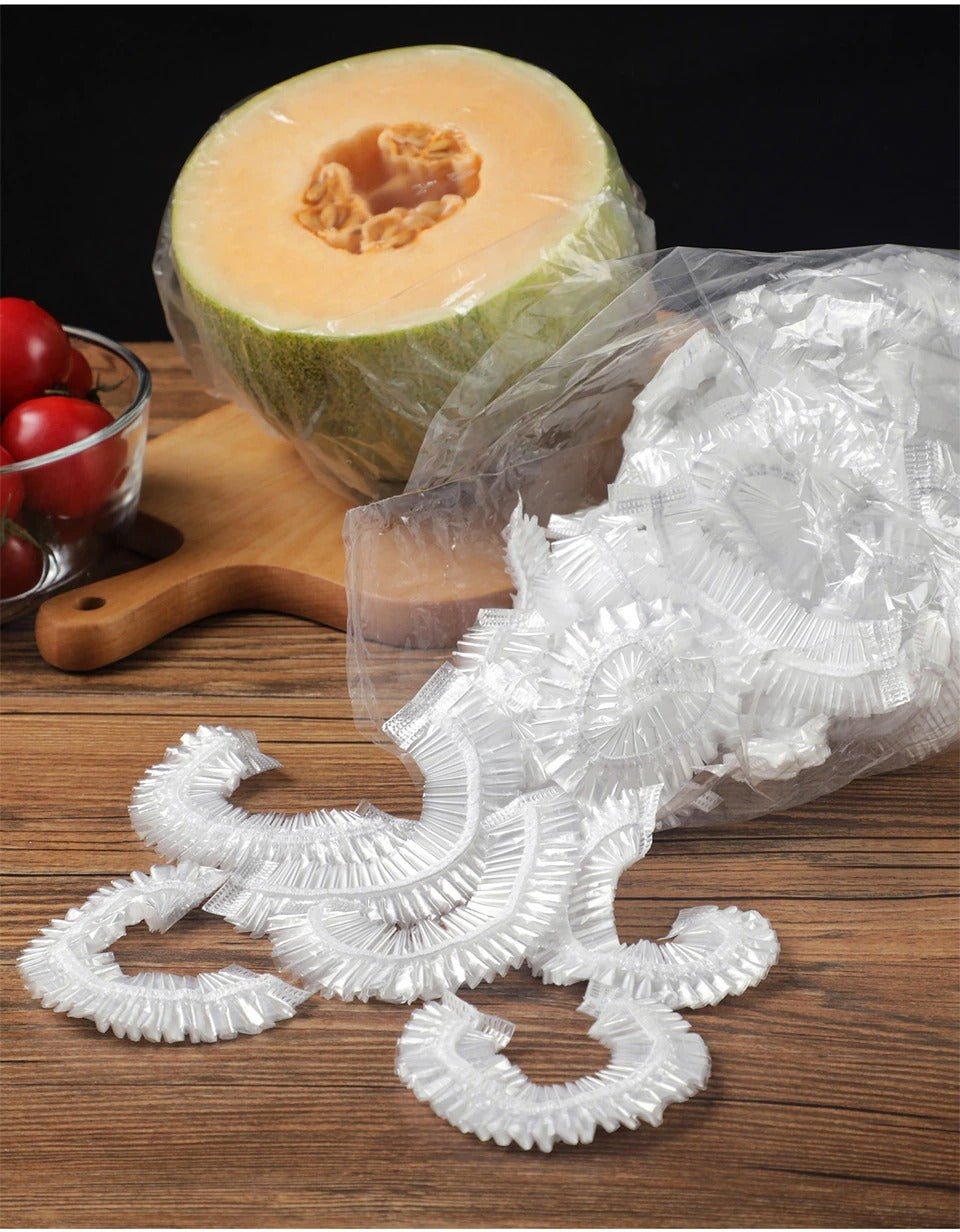 100pcs Disposable Plastic Wrap Covers, Elastic &amp; Tight, Food - Grade Fresh - Keeping, Dust &amp; Insect - Proof, Kitchen Accessories - Disposable Food Wrap - Rumaisas