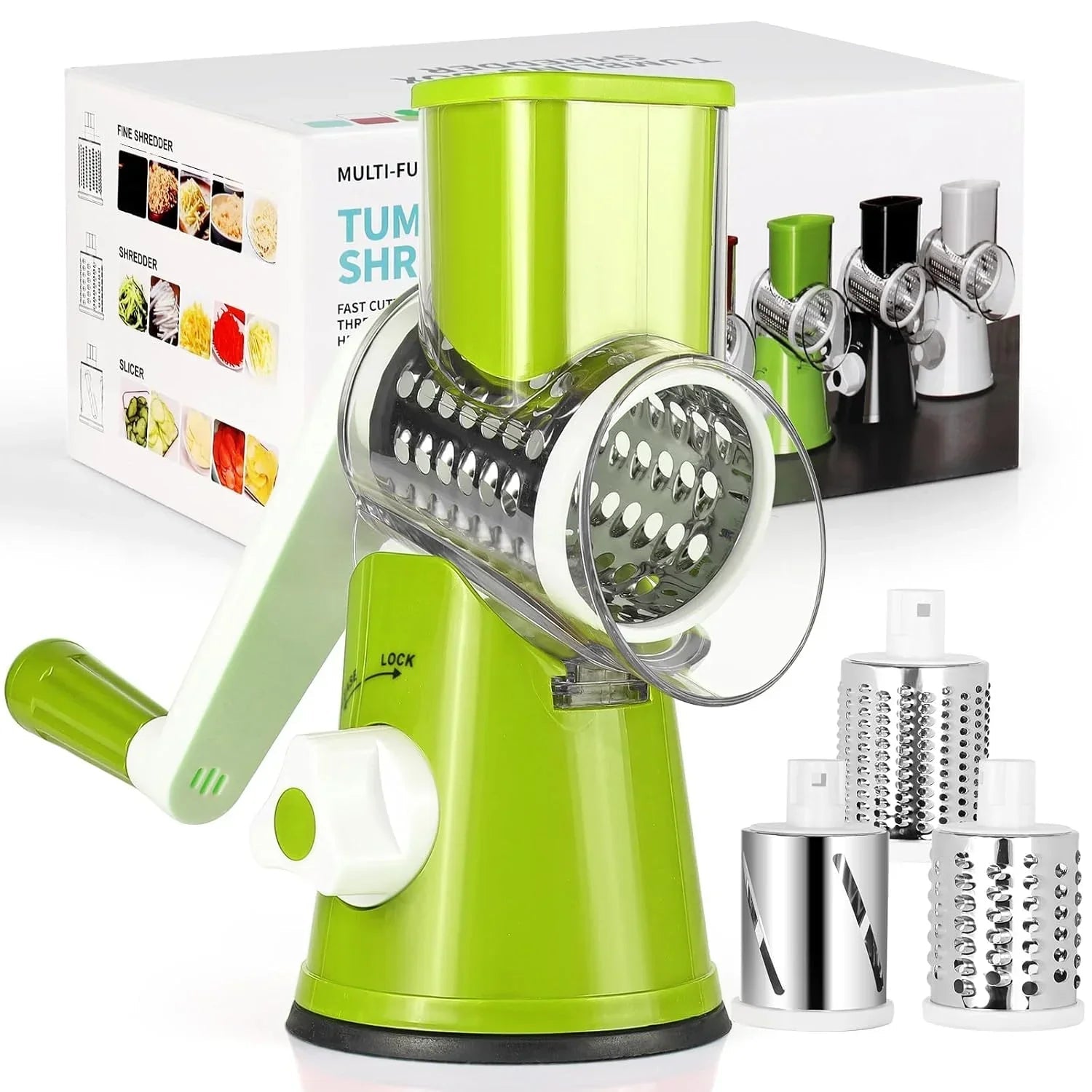 3 - in - 1 Vegetable Cutter – Multifunctional Rotary Drum Slicer - Rumaisas