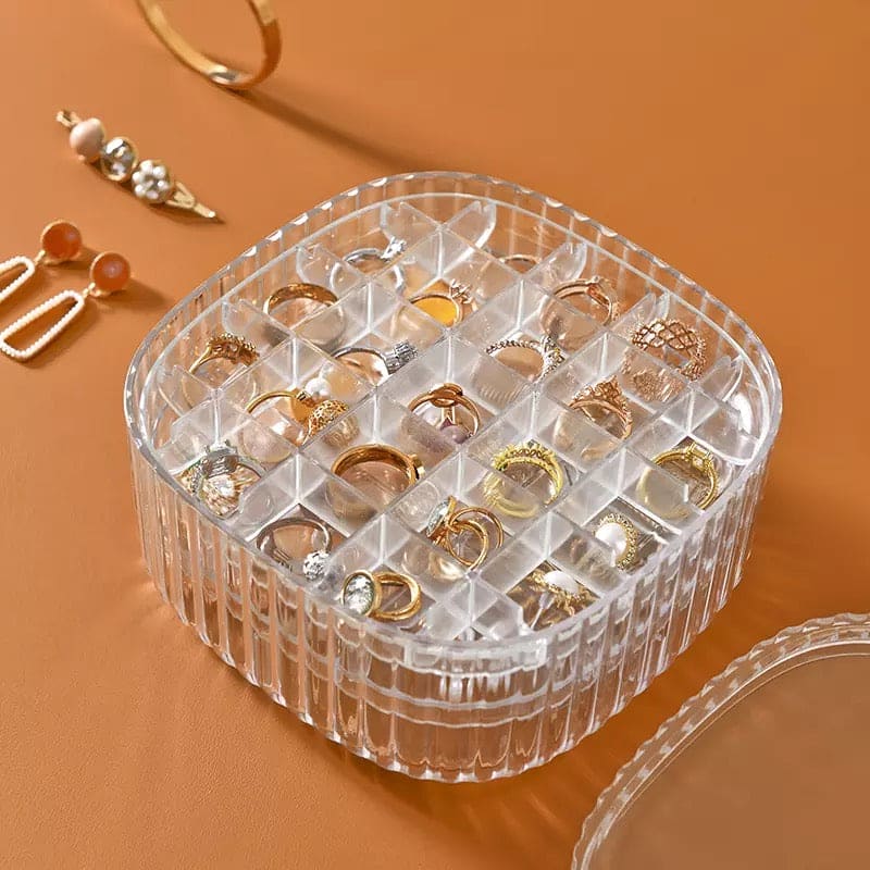 3 Layers Elegant Transparent Crystal Portable Jewllery Box - Rumaisas
