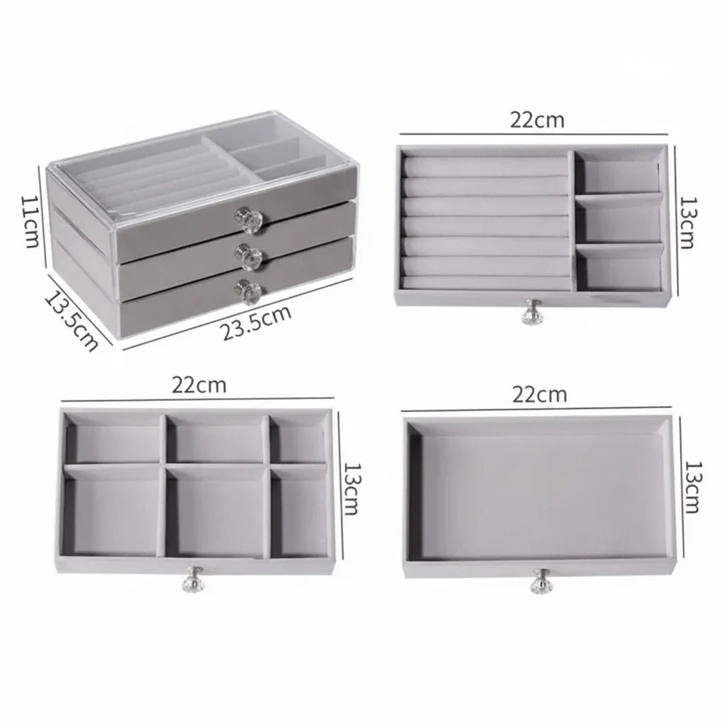 Acrylic Jewelry Organizer With 3 Drawers - Rumaisas