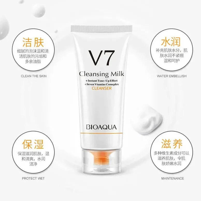 Bioaqua V7 Deep Hydration Facial Cleansing Milk (Cleanser) - Rumaisas
