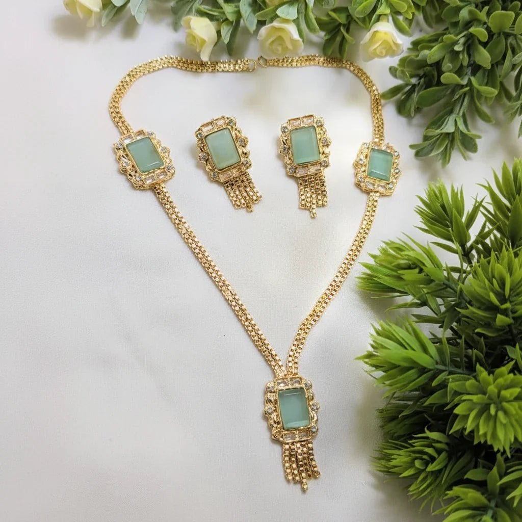Chin Style Necklace Set – Necklace with Tops & Studs - Rumaisas