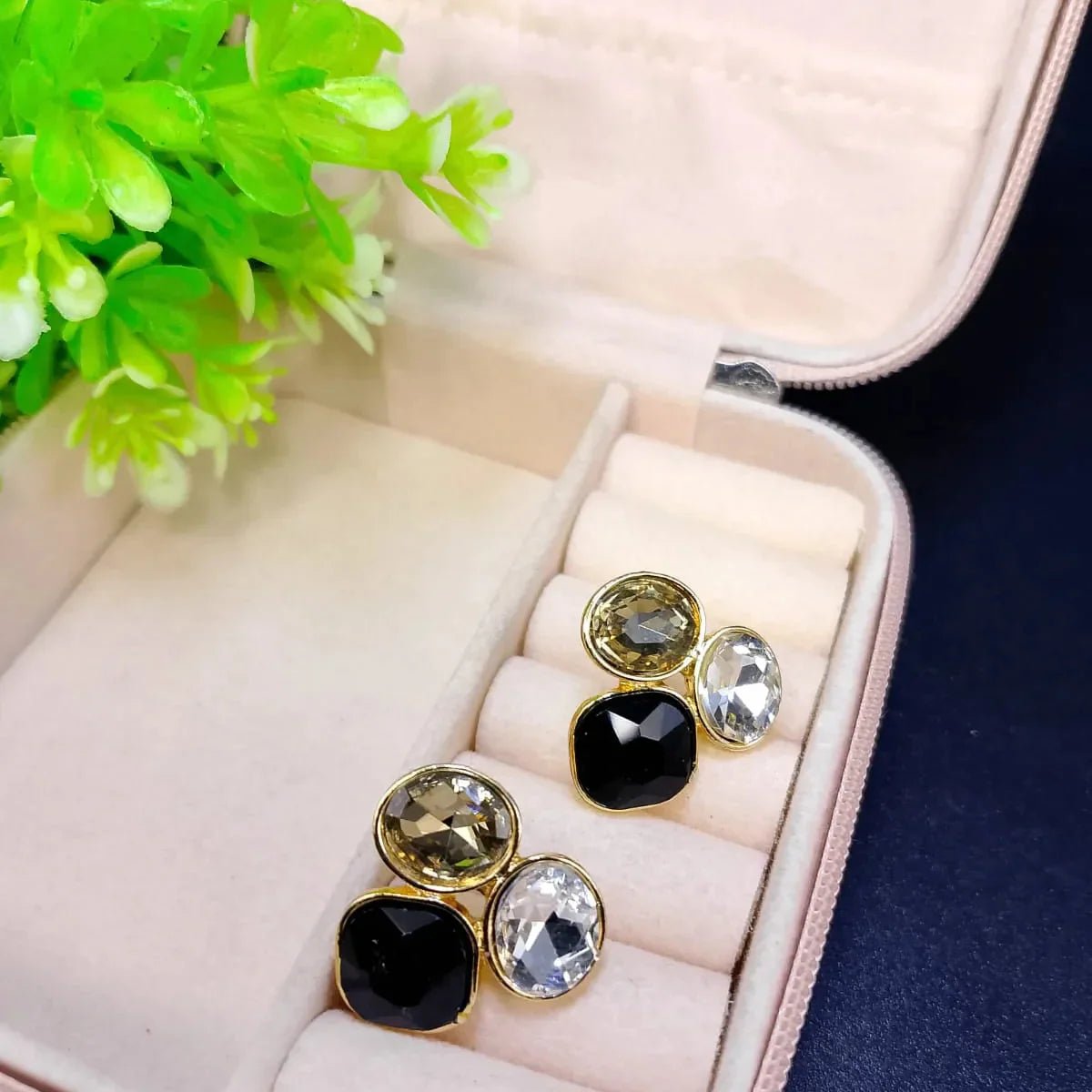 Colorful Oval Geometric Stud - Rumaisas