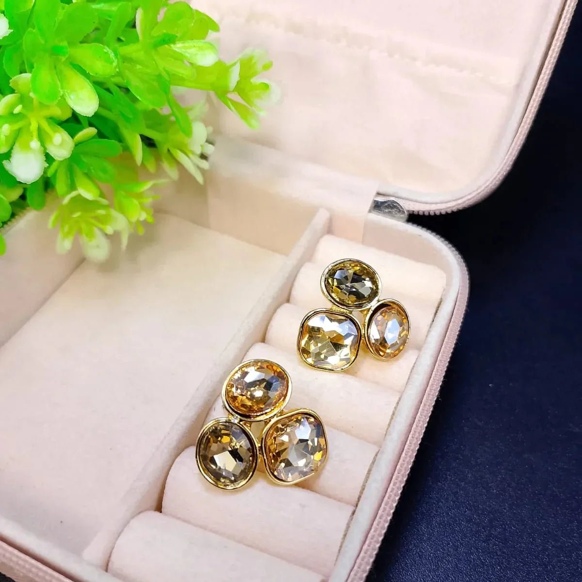 Colorful Oval Geometric Stud - Rumaisas