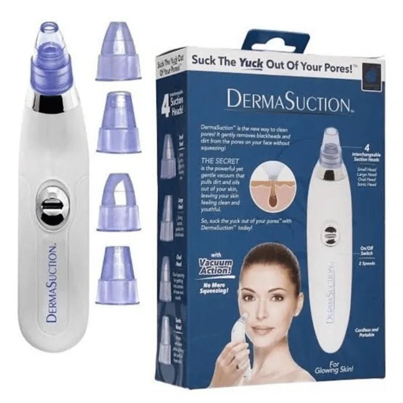 DermaSuction Cell Operated Blackhead Remover with 4 Suction Heads - Rumaisas