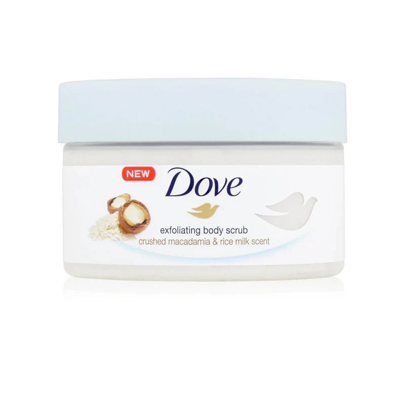 Dove Crushed Macadamia & Rice Milk Body Scrub - 225ml - Rumaisas