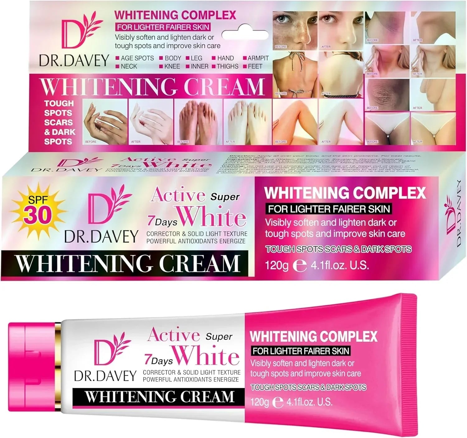 Dr Davey Active Super Private Parts Whitening Cream - 120g - Rumaisas