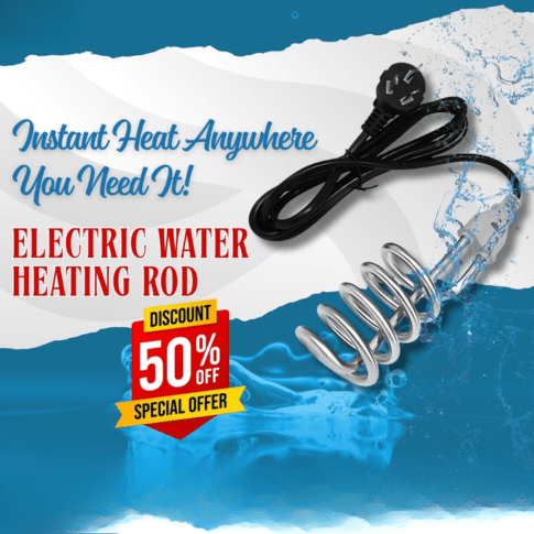 Electric Water Heating Rod for Heating Water in container like Bucket Basin Bath tub mini inflatable Swimming Pool and More - Rumaisas