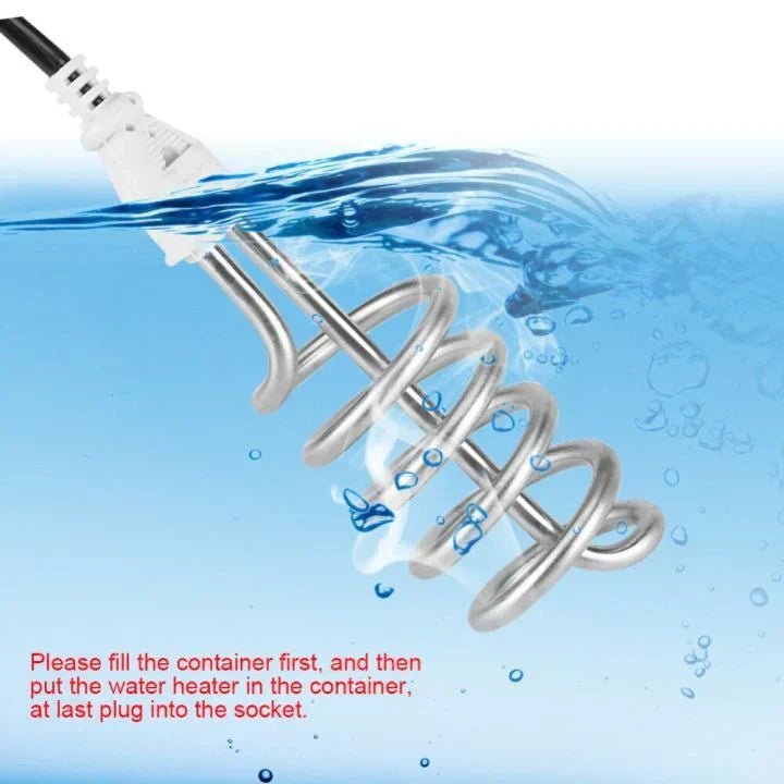 Electric Water Heating Rod for Heating Water in container like Bucket Basin Bath tub mini inflatable Swimming Pool and More - Rumaisas