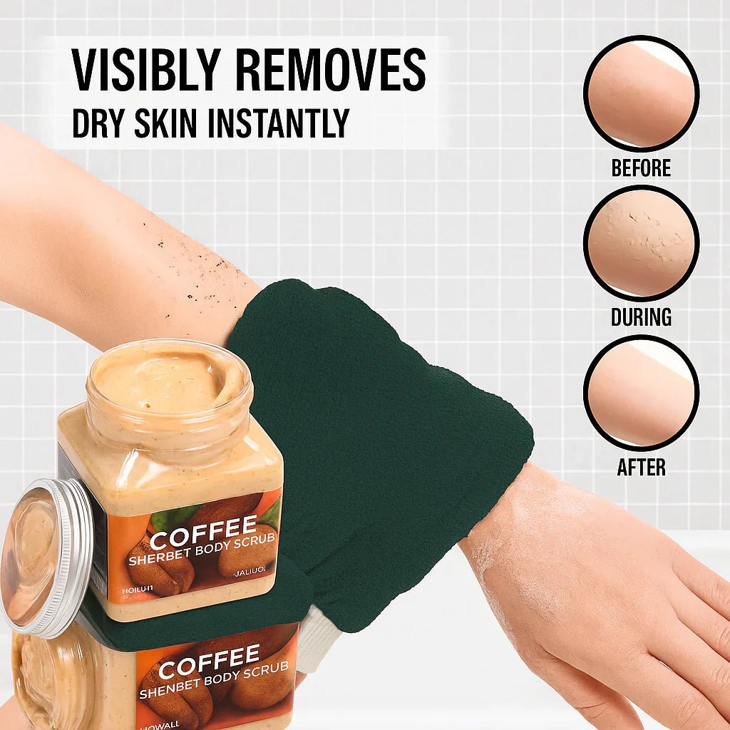 Glow - Up Duo Coffee Scrub & Exfoliating Glove - Rumaisas