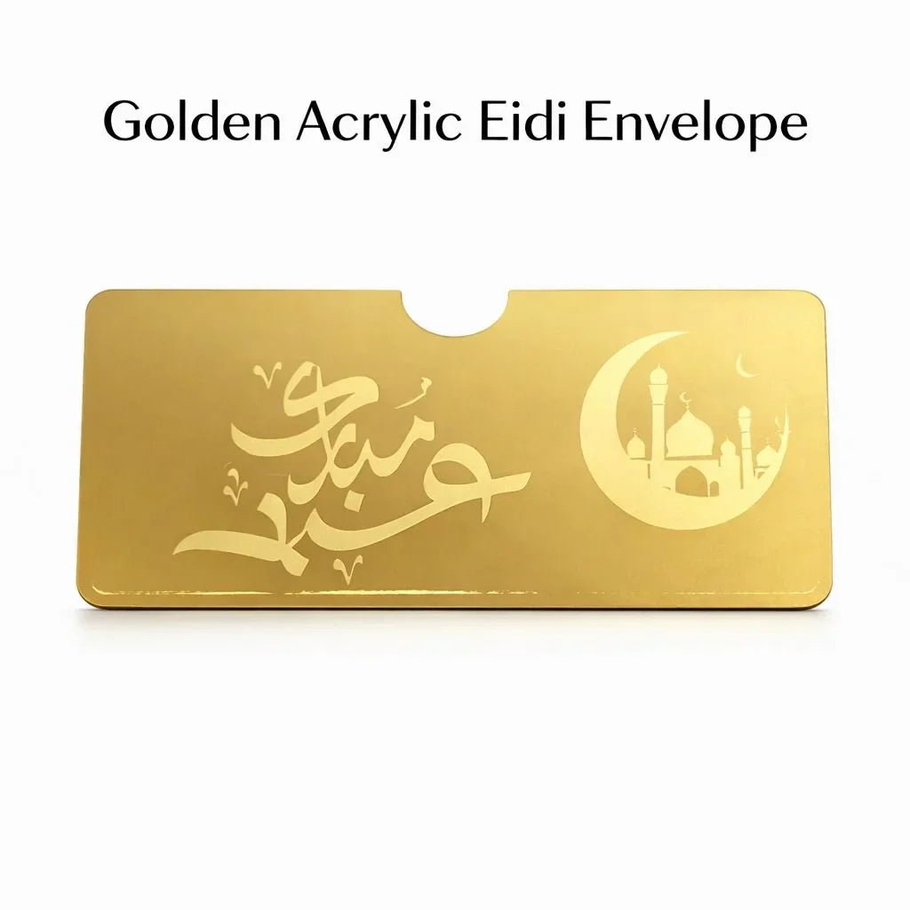 Golden acrylic golden envelope - Rumaisas