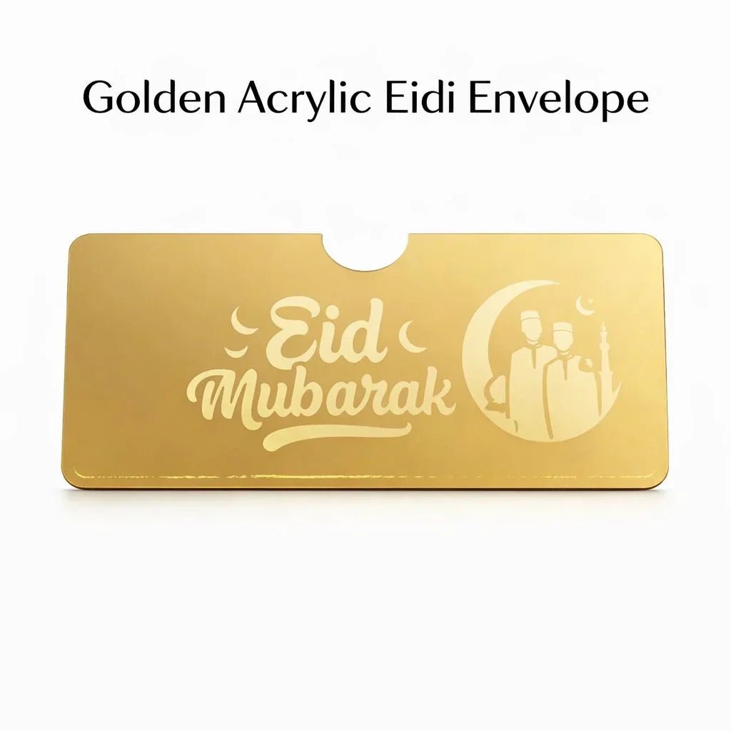 Golden acrylic golden envelope - Rumaisas