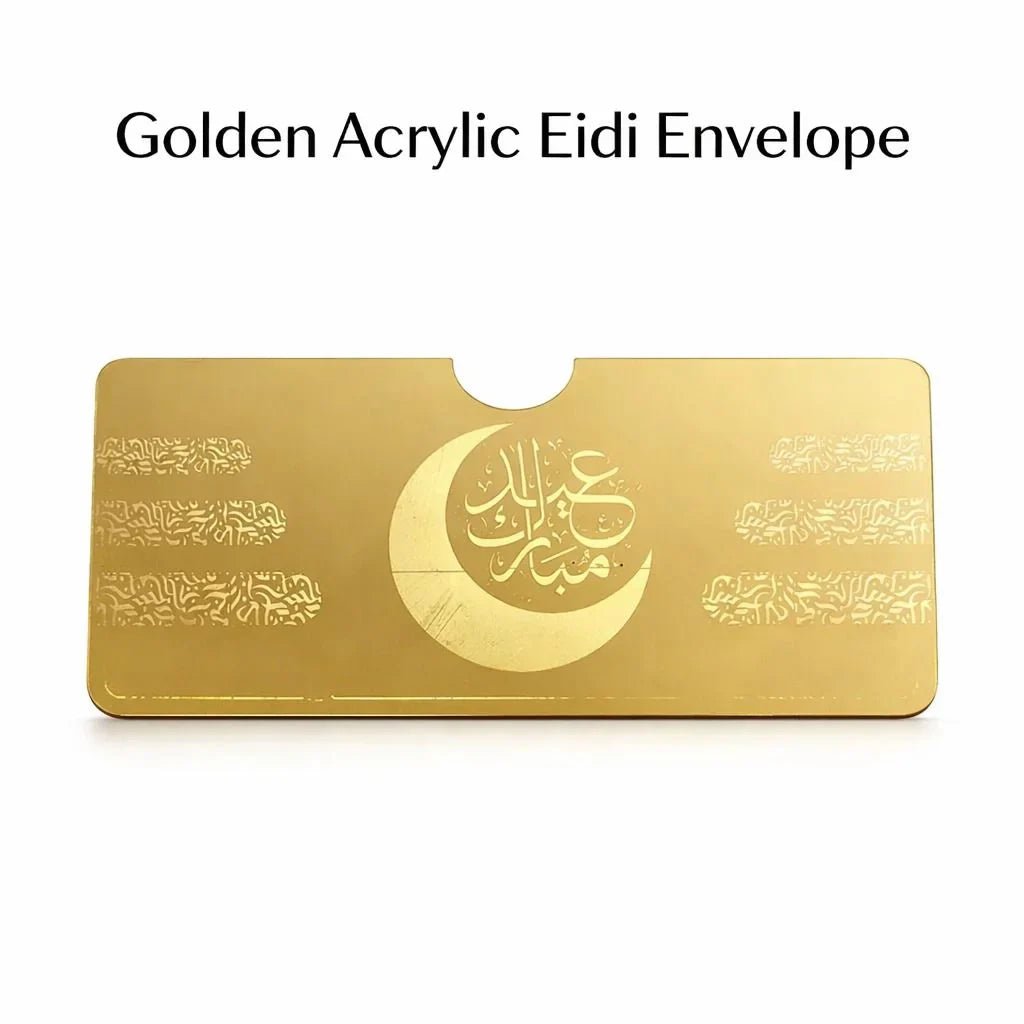 Golden acrylic golden envelope - Rumaisas