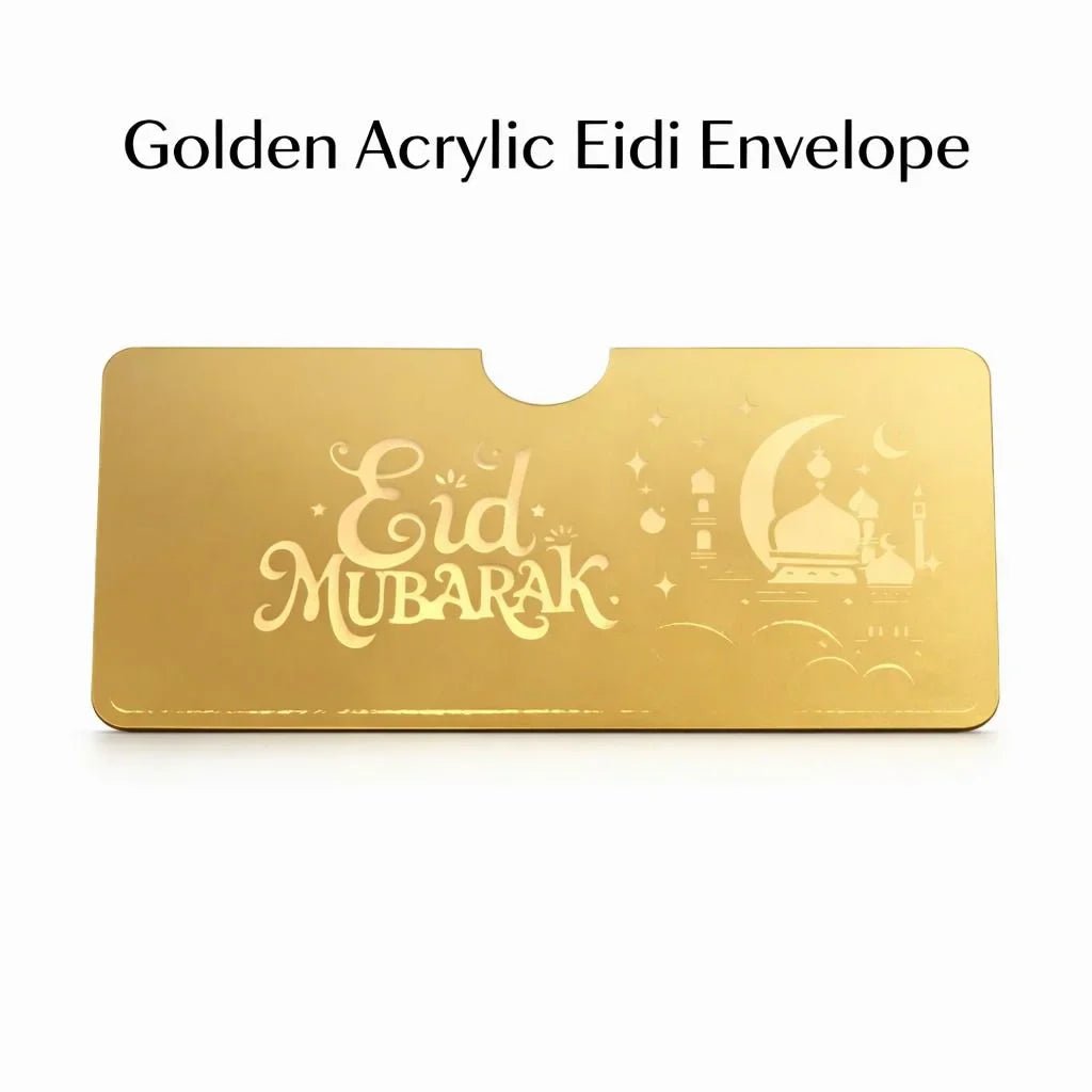 Golden acrylic golden envelope - Rumaisas
