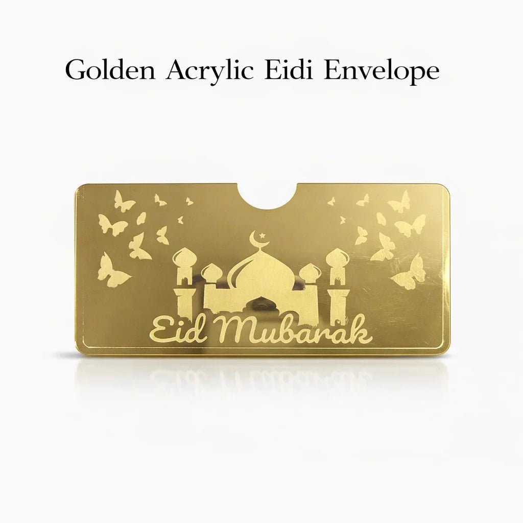 Golden acrylic golden envelope - Rumaisas