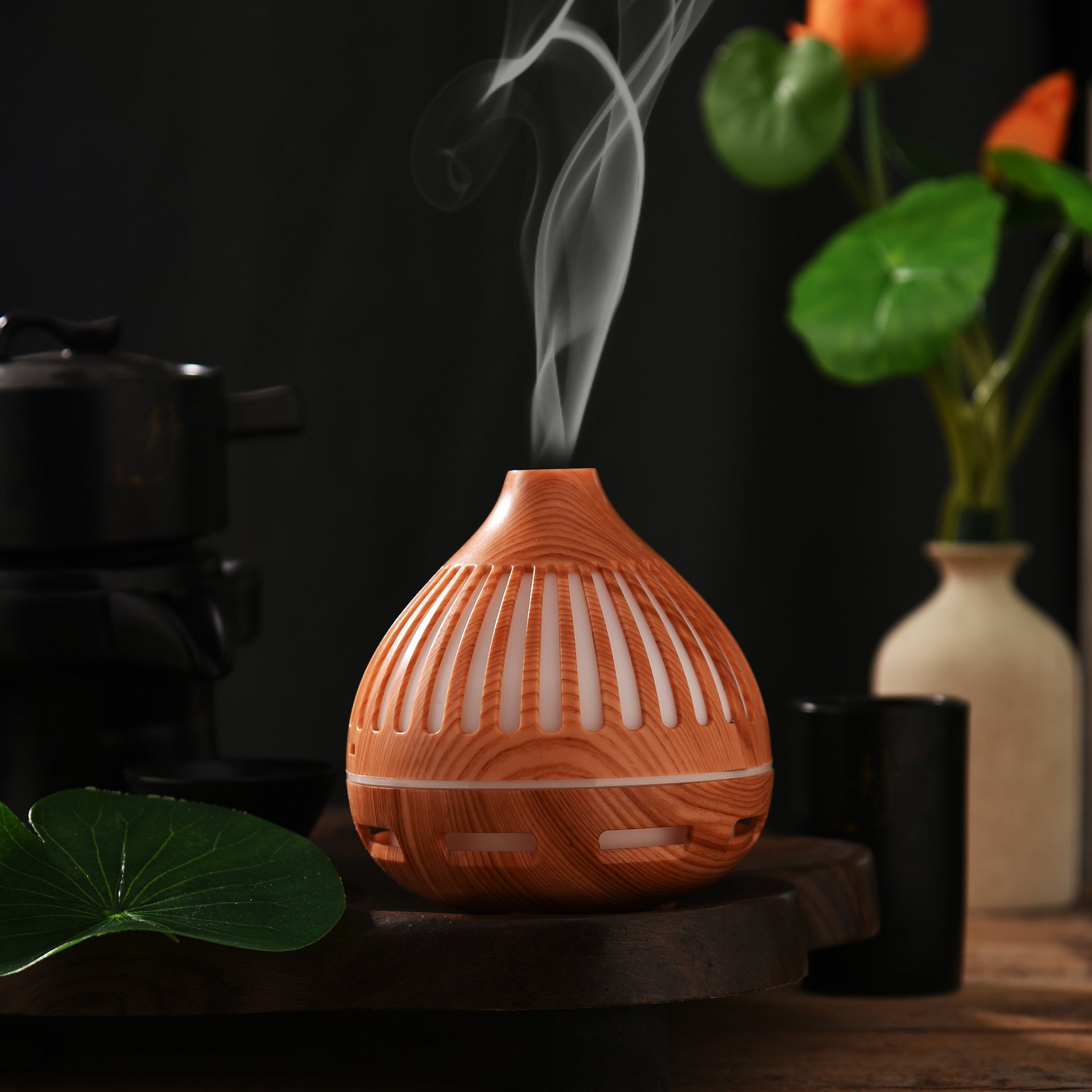 Humidifier H²O Ultrasonic Aroma humidifier 7 Colour Changing LED Lights Air Humidifier Night Light for Office Living Room Indoor - Rumaisas