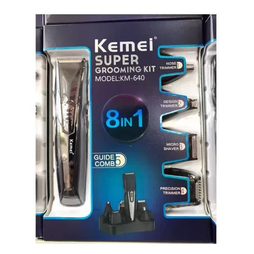 Kemei KM - 640 Multifunction Hair Clipper 8 In 1 Grooming Kit - Rumaisas