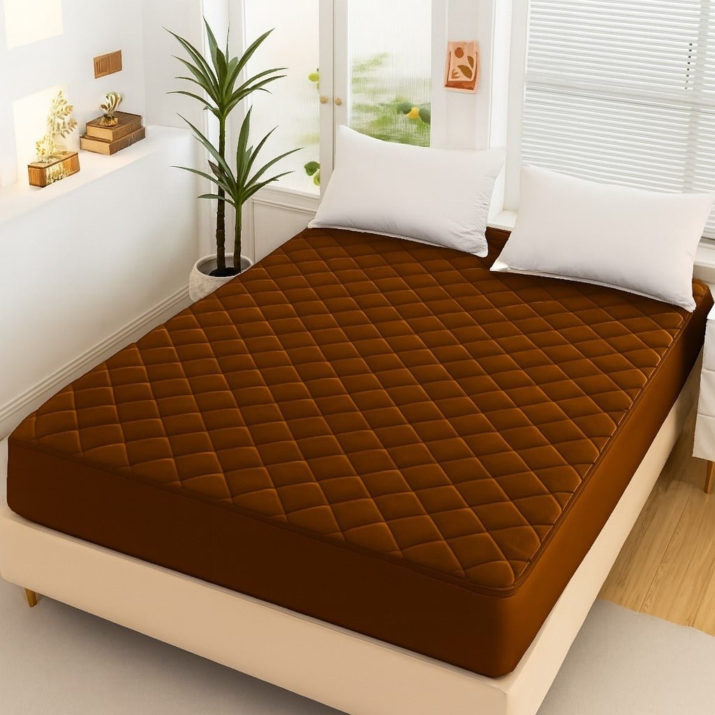 King Size Duvet Quilted Cotton Waterproof Mattress Protector Cover - Rumaisas