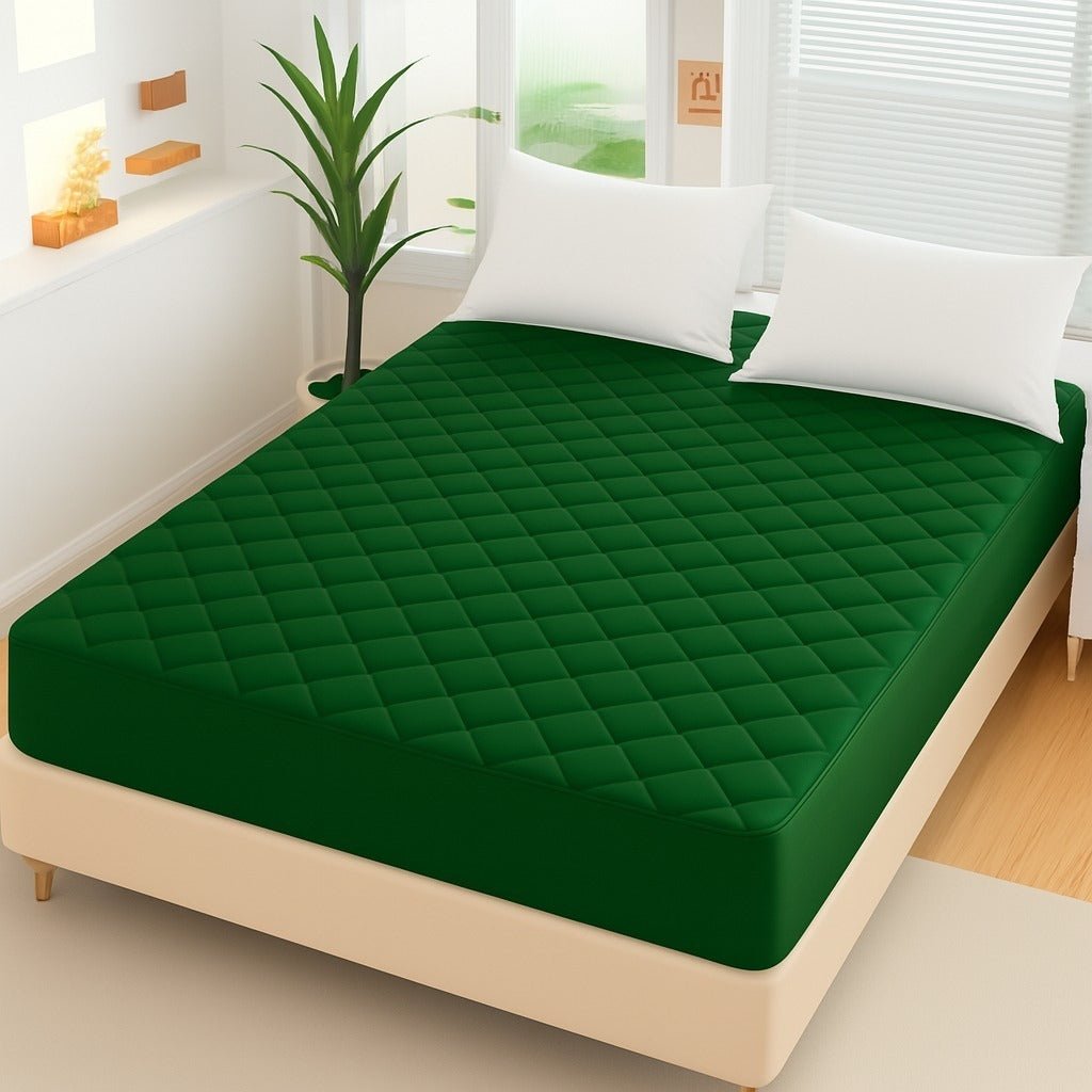 King Size Duvet Quilted Cotton Waterproof Mattress Protector Cover - Rumaisas