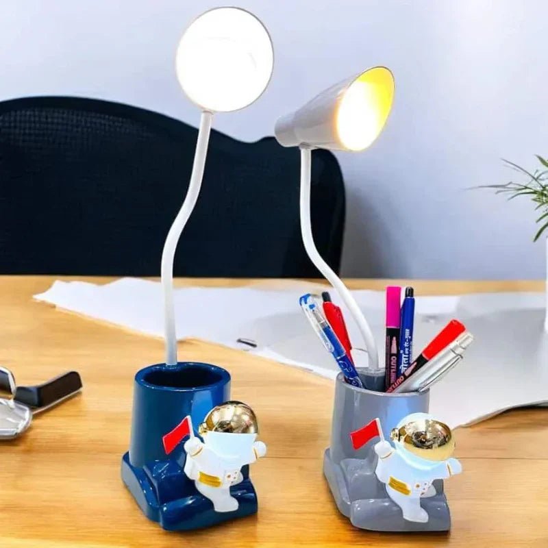 LED Desk Lamp with Penholder, Dual Light, Touch Control - Rumaisas