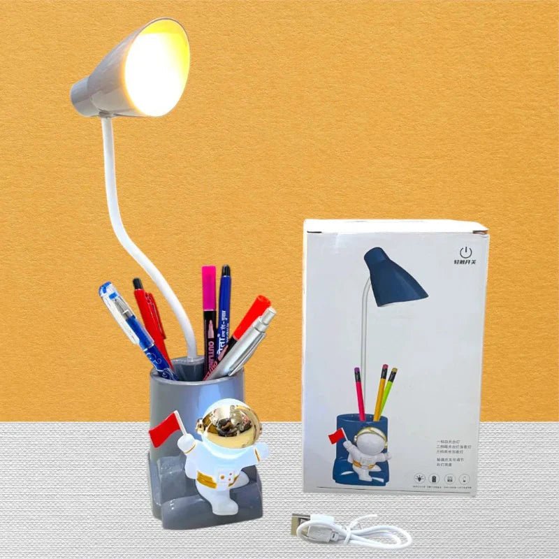 LED Desk Lamp with Penholder, Dual Light, Touch Control - Rumaisas