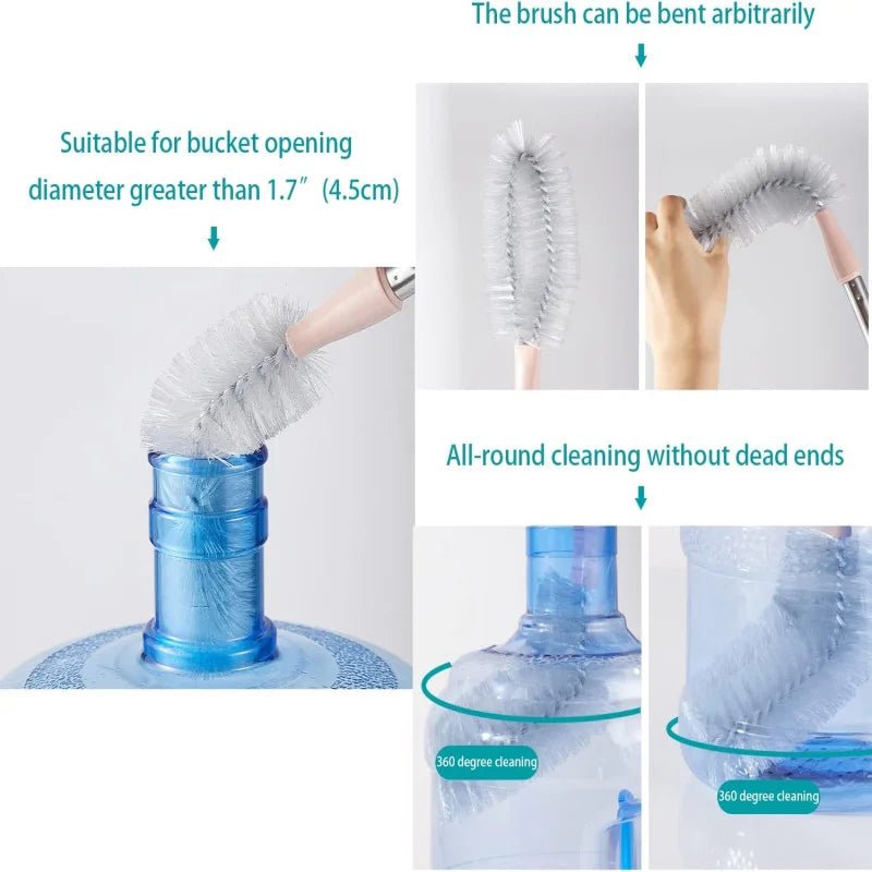 Long Bottle Cleaning Brush, 20 Inches Bottle Cleaner Brush, Nylon Bristles and Stainless Steel Handle - Rumaisas