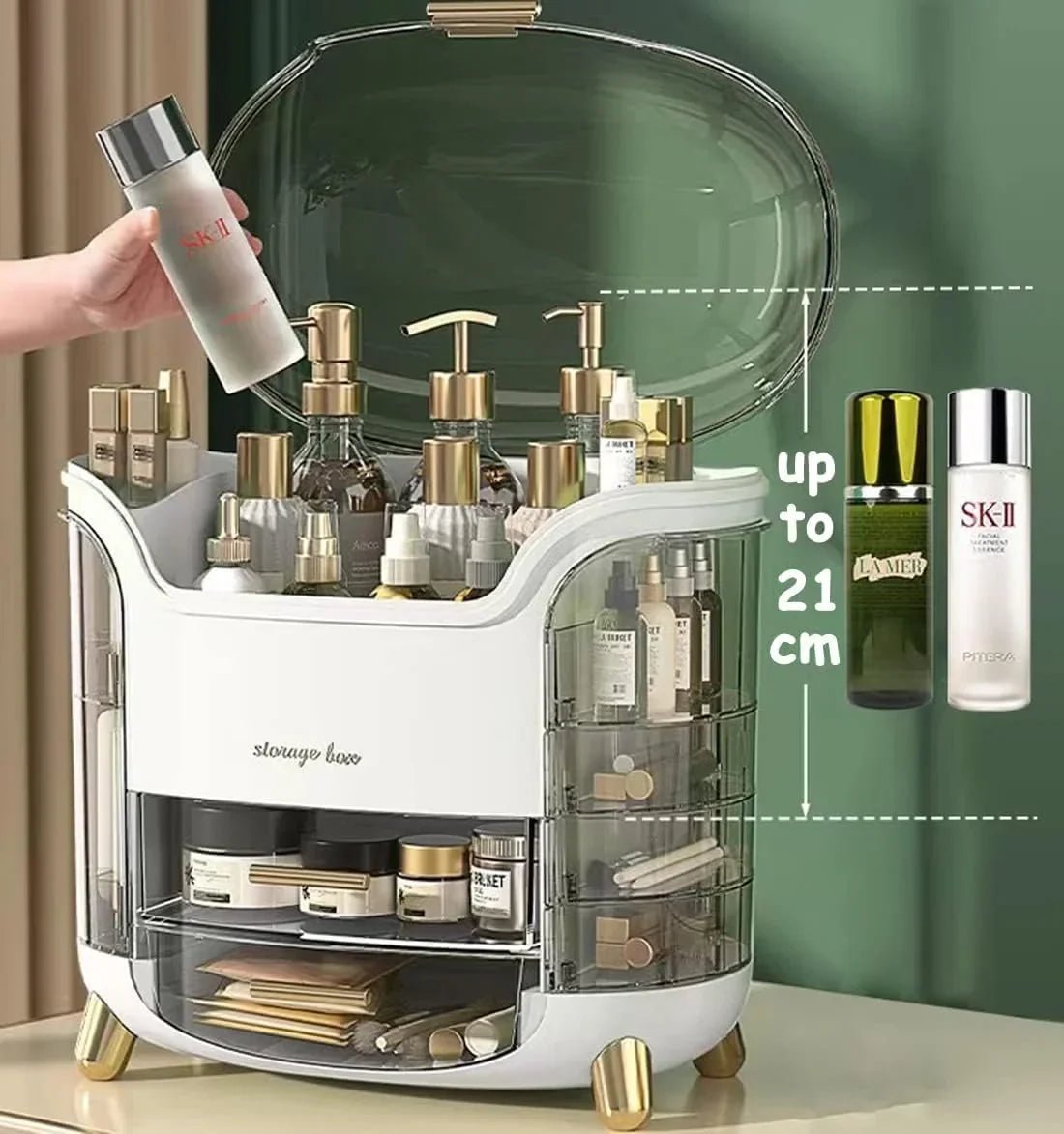 Luxury Desktop Cosmetic Organizer, Dustproof and Waterproof Makeup Vanity - Rumaisas