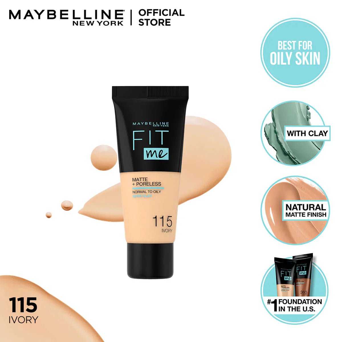 Maybelline - Fit Me Liquid Foundation Matte & Poreless - Rumaisas