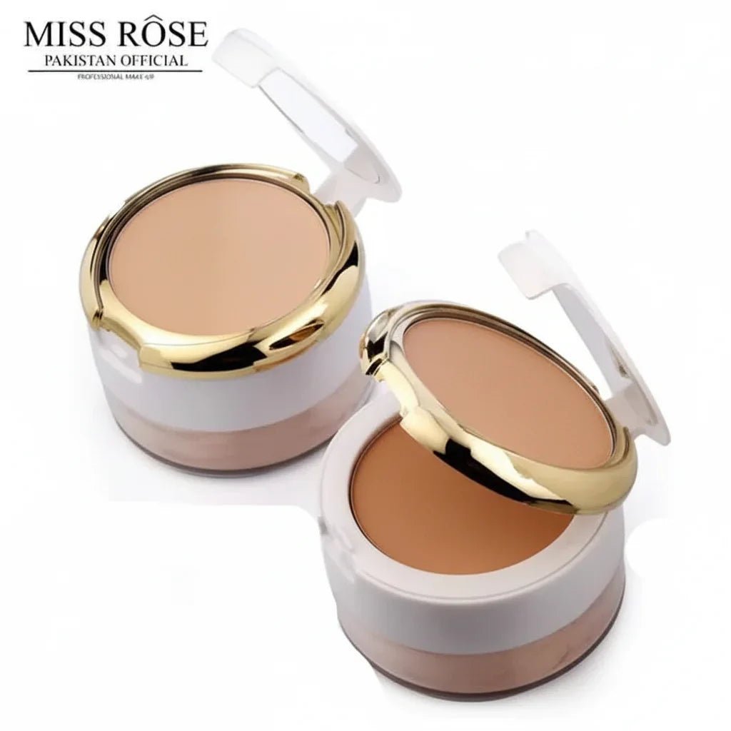 MISS ROSE (3 in 1) Professional 3D Pearl Whitening Compact & Loose Powder - 45g - Rumaisas